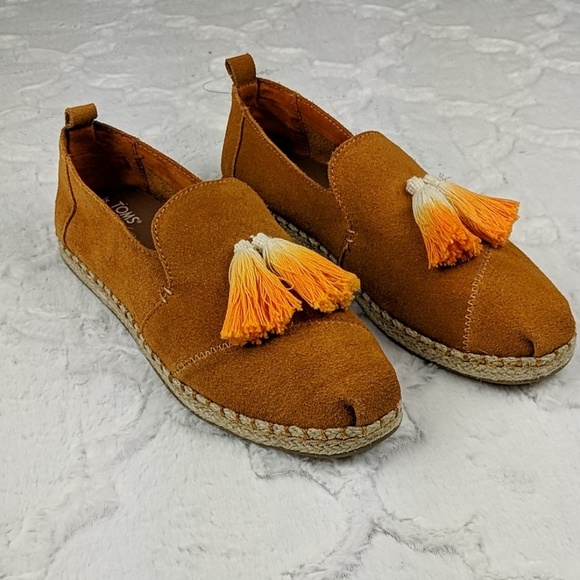 Toms Shoes - Toms Saffron Suede Deconstructed Alpargata SZ 8.5